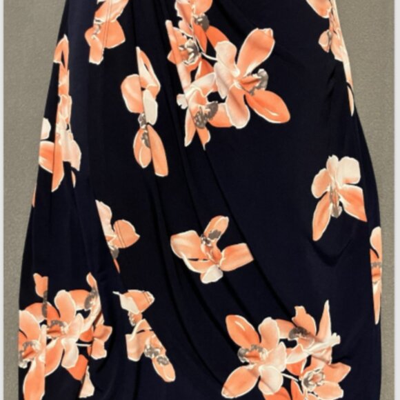 Connected Apparel Ladies Size 10 Multicolor Floral Short Sleeve Wrap Style Dress - Picture 4 of 16